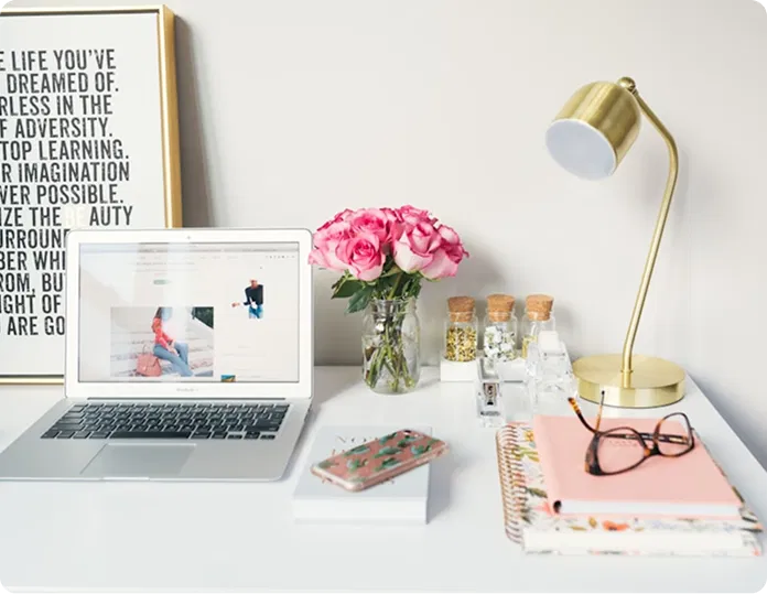 Workspace with laptop